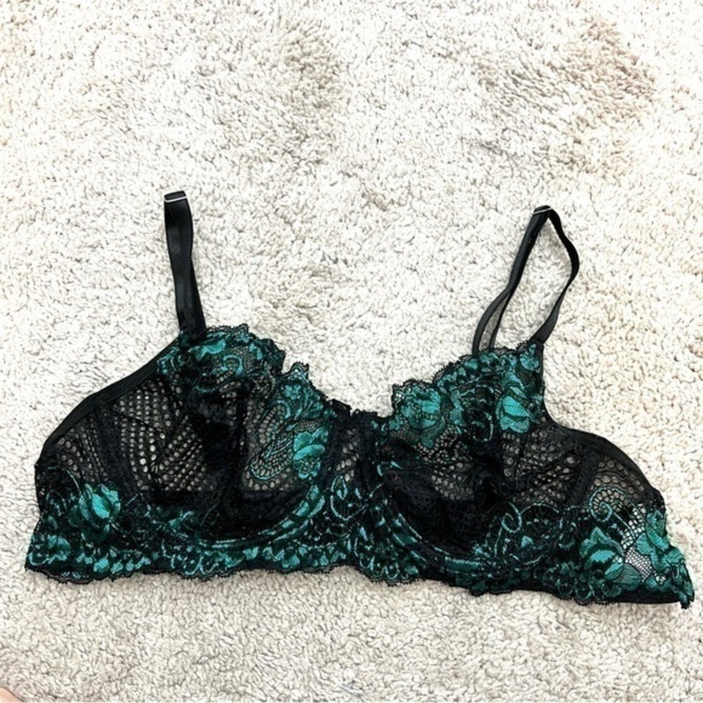 Avidlove Bra womens large green black lace adjustable strap